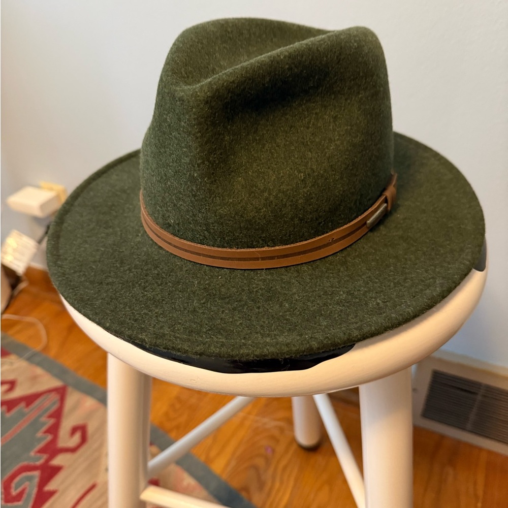 Stetson Green Fedora with Brown Trim
